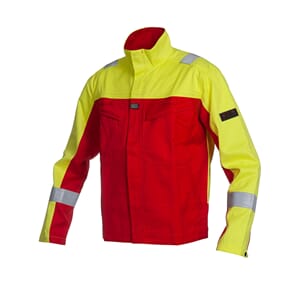 CVC 300g. Jacket,Red/Hivis Yellow Multinorm cl2,AF,AS,ARC
