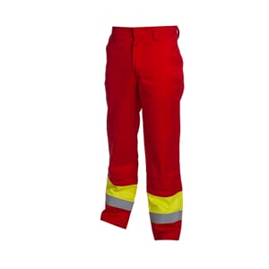 CVC 300g. Pants, Red/Hivis Yellow Multinorm cl2,AF,AS,ARC,