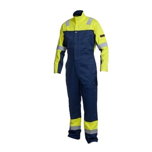 CVC 300g.Coverall, Navy/Hivis Yellow Multinorm cl2,AF,AS,ARC