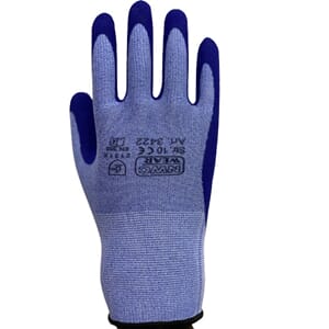 Arbeidshanske,blå polyester/spandex,latex sandy finish,touch