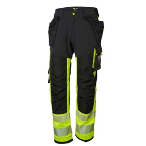 HH ICU bukse m. 4 veis stretch, HiVis gul/sort