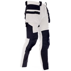 Norlight Tor, malerbukse 4 v. stretch hvit/sort m.grønn søm