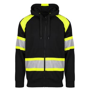 Skara - Unisex hettejakke m/påsydde reflekser og fluor.farge