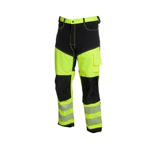 Bukse med full 4 veis stretch, stikklomme,HiVis gul/sort