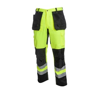 Håndtverksbukse BASIC, Hitra, m/flip lomme, HiVis, gul/sort