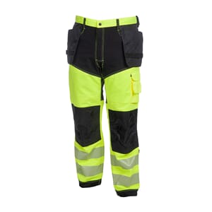 Håndtverksbukse Hitra, Stretch m/flip lomme, HiVis, gul/sort