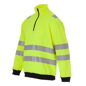 Collagegenser m/kort lås, HiVis Gul,ISO EN 20471:2013 kl.2