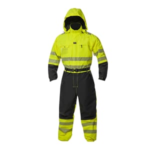 Kjeledress - Jan Mayen m/hette,HiVis, gul/sort,Zebra refleks