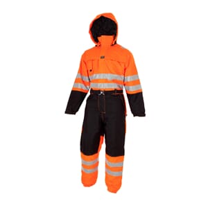 Kjeledress - Jan Mayen, m/hette, HiVis, orange/sort