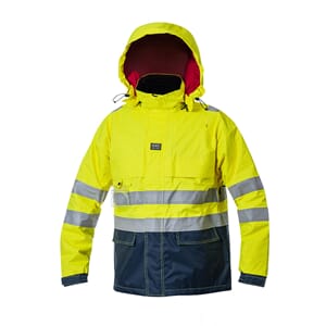 Multinorm vattert jakke,electric arc/lysbue,gul/marineblå