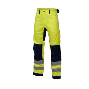 Håndtverksbukse Hitra, Multinorm stikk lomme, HiVis, gul/blå