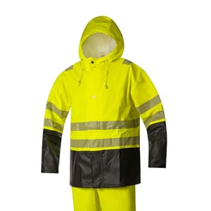 Regnjakke m/hette Spikaren, HiVis,gul, Zebra refleks