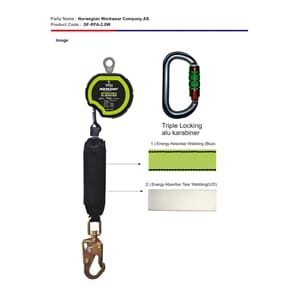Retr. Web Fall Arr. Block 2 mtr w/Stamped Swivel Snap Hook